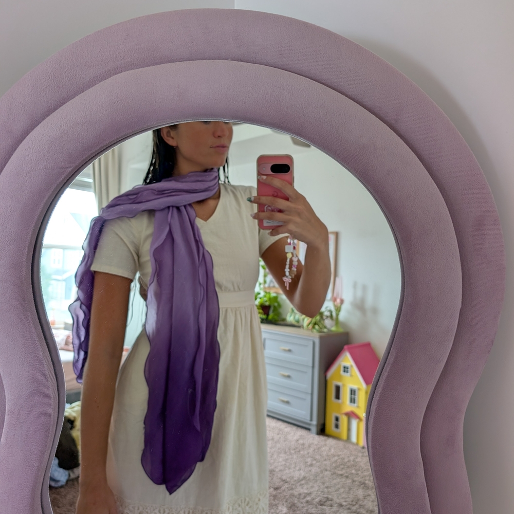 Purple Whimsical Ruffle Ombre Scarf